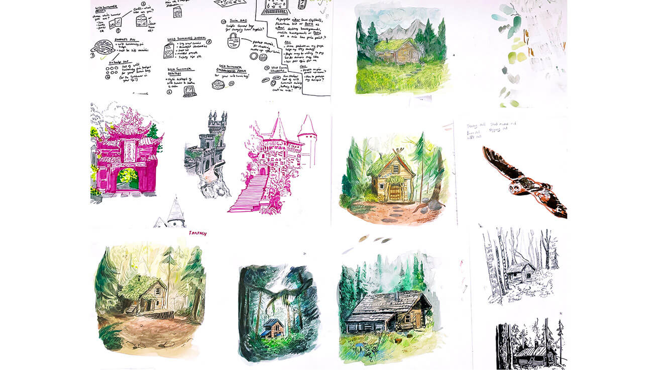 Sketchbook Development for Forest Cabin