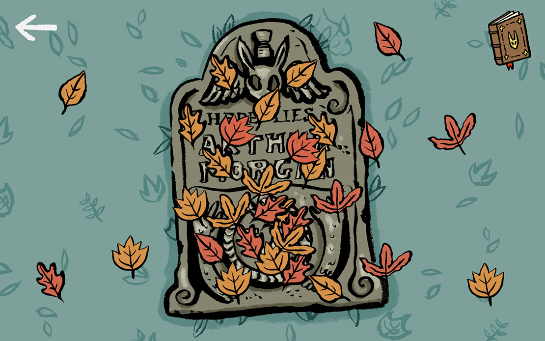 Interactive grave puzzle from the game 'Lost & Bound'